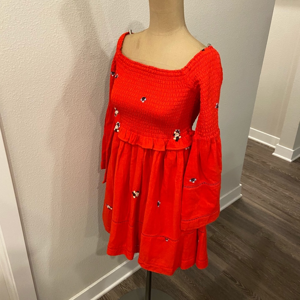 Free People Dress Counting Daisies Red